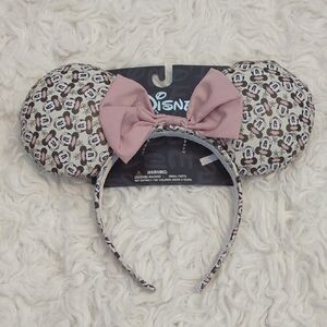 Disney Minnie Mouse Ears Headband with Mauve Bow